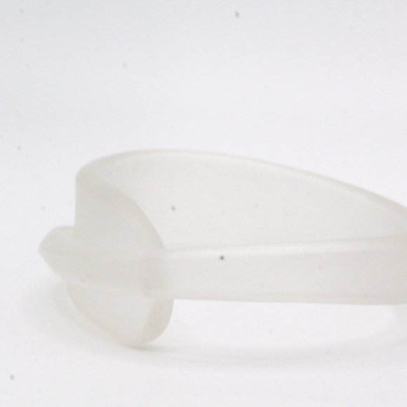 French Couture Frosted Lucite Resin Geometric Scuptural Studio Bangle Bracelet - Picture 8 of 11